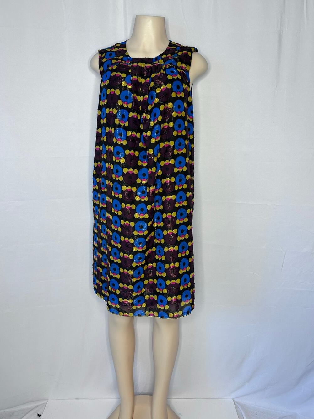 Anna Sui 20th Anniversary Sleeveless Shift Dress Mod Psychedelic medium